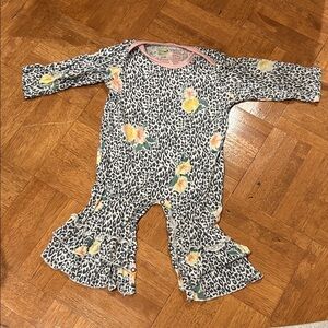 Baby Grey Leopard Floral Kids Footie